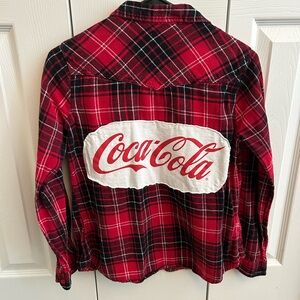 Customized Coca-Cola Patched Flannel Shirt